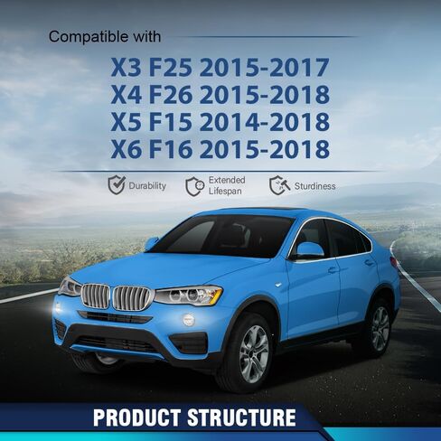 مصابيح الضباب LED للجانب الأمامي الأيسر والأيمن PIT66 تناسب BMW X3 2011-2017 مع مصابيح أمامية متكيفة وX1 2016-2019 وX2 2018-2021 وX4 2015-2018 63177238787، 63177238788، BM2592141، BM2593141 أسود in Kuwait