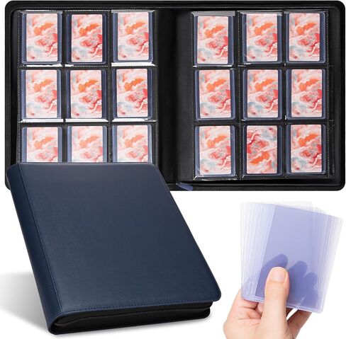 9-Pocket Toploader Binder – Holds 252 Toploaders, 9 Toploaders Included, Card Storage for Trading Cards in 3 x 4'' Toploader, Premium Zippered PU Binder for TCG, Sports Cards in Saudi Arabia