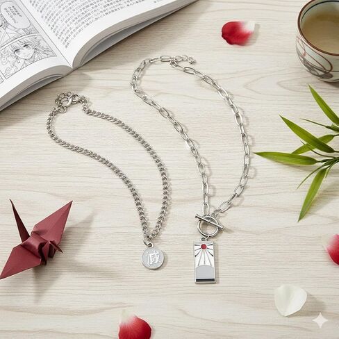 Anime Demon Tanjiro Pendant Necklace - Kimetsu Noyaiba Necklace Hip Hop Style Cosplay Jewelry for Women Men in Kuwait