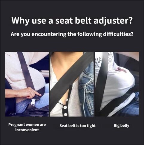 Universal Car Seatbelt Adjuster Clip, Automotive Seat Belt Protector for Adults/Kids, Vehicle Shoulder Neck Strap Clips for Most Cars (Matte Silver) in Saudi Arabia