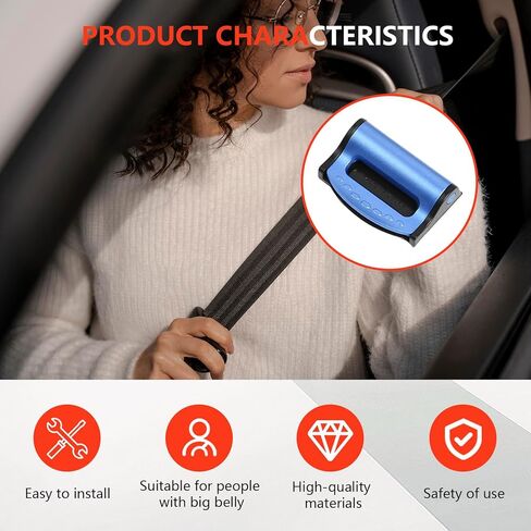 Universal Car Seatbelt Adjuster Clip, Automotive Seat Belt Protector for Adults/Kids, Vehicle Shoulder Neck Strap Clips for Most Cars (Matte Silver) in Saudi Arabia