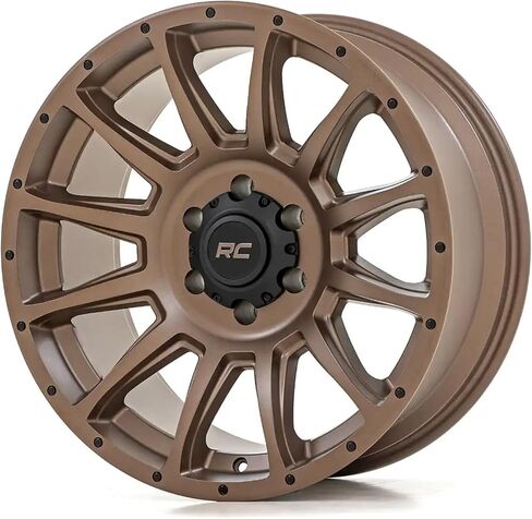Rough Country 90 Series 18x9 Off-Road Wheels for Trucks, Bronze Finish with Black Accent Bolts, One Piece Aluminum, Multi-Spoke Design Truck Rims (18 x 9 in, 8 x 180mm, 0 mm Offset) in Saudi Arabia