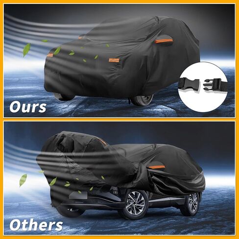 All-Weather Waterproof Car Cover - UV-Resistant Outdoor Full Exterior Protection for Hyundai Tucson 2004-2025 210D-PU Black with Right Side Zipper in Saudi Arabia
