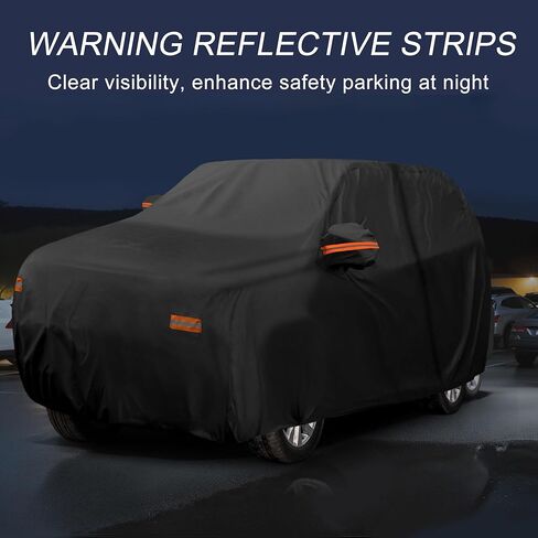 X AUTOHAUX Car Cover Outdoor Waterproof Sun Rain Snow Hail Protection with Left Side Door Zipper Aluminum Film for Toyota Sequoia in Saudi Arabia
