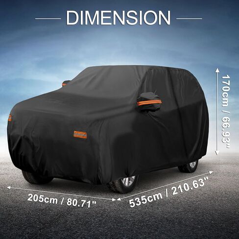 X AUTOHAUX Car Cover Outdoor Waterproof Sun Rain Snow Hail Protection with Left Side Door Zipper Aluminum Film for Toyota Sequoia in Saudi Arabia