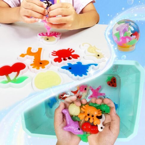 مجموعة LIHBCAIYI Magic Water Elf Kit، جل مائي Aqua Fairy مع 21 لونًا و24 قالب جل مائي للحيوانات الأليفة، اصنع مجموعات قزم سحرية ممتعة DIY، مجموعة صانع اسفنجي ألعاب حسية تفضل الحفلات للأطفال من سن 5 سنوات فما فوق in Kuwait