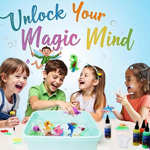مجموعة LIHBCAIYI Magic Water Elf Kit، جل مائي Aqua Fairy مع 21 لونًا و24 قالب جل مائي للحيوانات الأليفة، اصنع مجموعات قزم سحرية ممتعة DIY، مجموعة صانع اسفنجي ألعاب حسية تفضل الحفلات للأطفال من سن 5 سنوات فما فوق in Kuwait