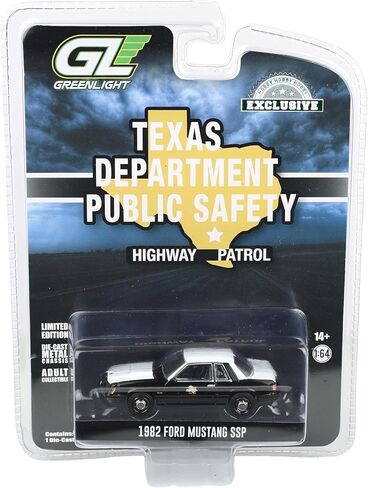 مقتنيات Greenlight 30542 1:64 مقياس Hot Pursuit - 1982 Mustang SSP - إدارة السلامة العامة في تكساس (حصريًا للهواية) in Kuwait