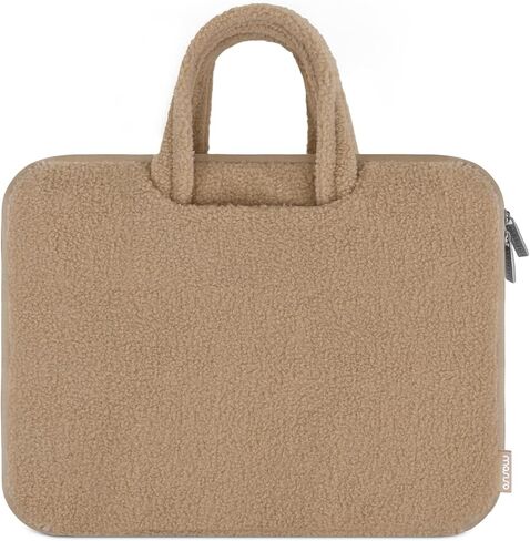 MOSISO 13-14 inch Laptop Case, 13.3 inch Laptop Sleeve Compatible with MacBook Air 13 13.6 M4 M3 M2 M1/Pro 13/Pro 14, HP Dell ASUS Lenovo, Soft Plush Portable Carrying Computer Bag with Handle, Brown in Saudi Arabia