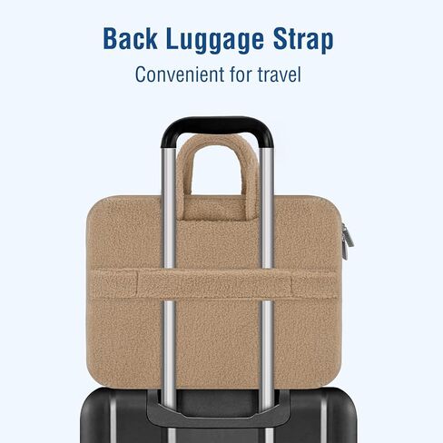 MOSISO 13-14 inch Laptop Case, 13.3 inch Laptop Sleeve Compatible with MacBook Air 13 13.6 M4 M3 M2 M1/Pro 13/Pro 14, HP Dell ASUS Lenovo, Soft Plush Portable Carrying Computer Bag with Handle, Brown in Saudi Arabia