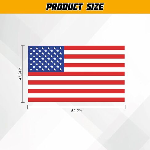 America Flag Car Hood Cover, 63"x47" Elastic Fabrics Vehicle Country Flag Bonnet Banner, Weatherproof Automotive Exterior Decoration Accessories, Universal for SUV Pickup Trucks in Saudi Arabia