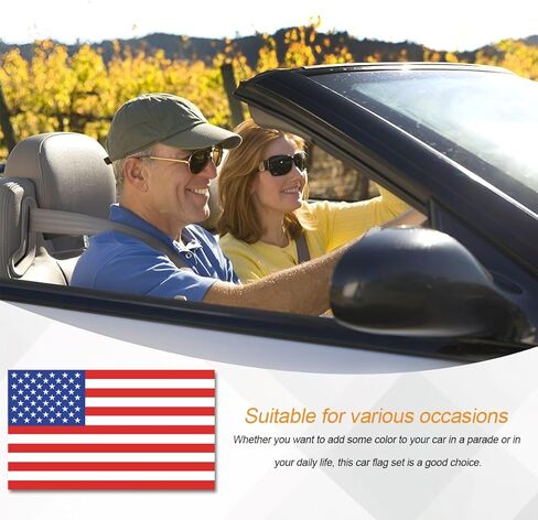 America Flag Car Hood Cover, 63"x47" Elastic Fabrics Vehicle Country Flag Bonnet Banner, Weatherproof Automotive Exterior Decoration Accessories, Universal for SUV Pickup Trucks in Saudi Arabia