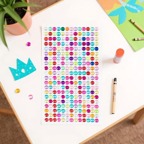 5 Piece Acrylic Rhinestone Gem Stickers for Crafts Self-Adhesive, Multicolored in Saudi Arabia