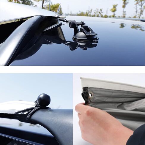 Pongnas Car Camping Awning SUV Portable Awning 120in x 68in with 210D Tearproof Polyester Silver Coating PU5000mm UV50+ for SUV Truck Van Camping Boating Fishing (Gray) in Saudi Arabia