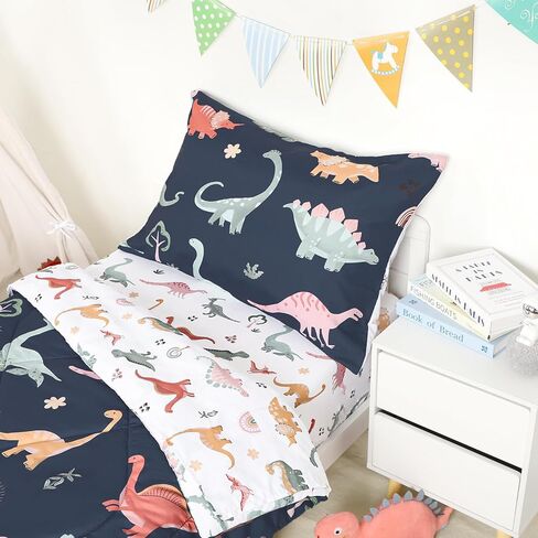 4 Piece Toddler Bedding Set for Girls, Butterfly Toddler Comforter Set, Ultra Soft Toddler Bed Set includes Comforter, Flat Sheet, Fitted Sheet, Pillowcase (Pink Floral & Butterfly Pattern) in Kuwait