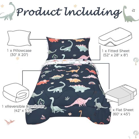 4 Piece Toddler Bedding Set for Girls, Butterfly Toddler Comforter Set, Ultra Soft Toddler Bed Set includes Comforter, Flat Sheet, Fitted Sheet, Pillowcase (Pink Floral & Butterfly Pattern) in Kuwait