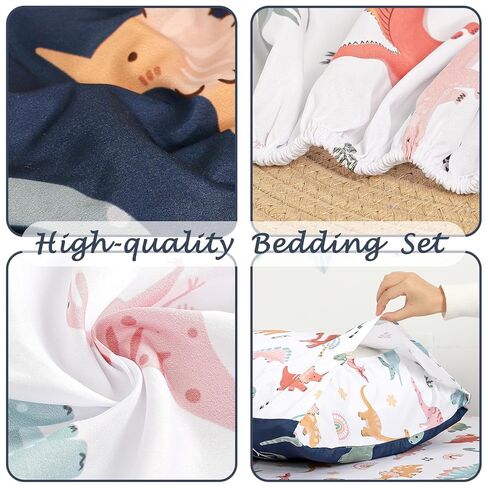 4 Piece Toddler Bedding Set for Girls, Butterfly Toddler Comforter Set, Ultra Soft Toddler Bed Set includes Comforter, Flat Sheet, Fitted Sheet, Pillowcase (Pink Floral & Butterfly Pattern) in Kuwait