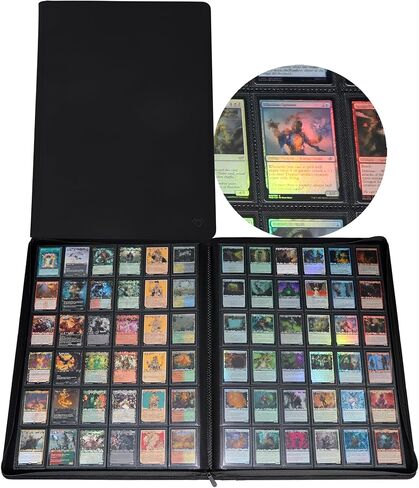 36‑Pocket Ringless Trading Card Binder – Holds 2304 Cards, Side‑Loading Black Pages, Zipper Collection Album for TCG & Sports Cards in Saudi Arabia