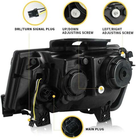 طقم المصد الأمامي FREEMOTOR802 + المصابيح الأمامية يناسب 2014-2015 شيفروليه كامارو LT SS (ليس LS/Z28/ZL1/Xenon/RS)، نمط 1LE غير مطلي PP من الجيل الخامس إلى السادس طقم تحويل غطاء المصد الأمامي الكامل in Saudi Arabia