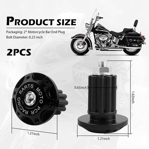 2PCS Motorcycle Handlebar End Caps,Aluminum Alloy Bar Ends Plugs Fit 22 mm 7/8" Handlebars,Universal Handlebar Ends Plugs for Most Dirt Bikes,Mountain Bike,Electric Bike in Saudi Arabia