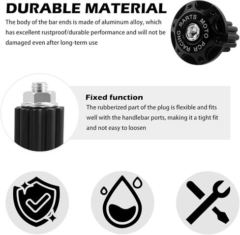 2PCS Motorcycle Handlebar End Caps,Aluminum Alloy Bar Ends Plugs Fit 22 mm 7/8" Handlebars,Universal Handlebar Ends Plugs for Most Dirt Bikes,Mountain Bike,Electric Bike in Saudi Arabia