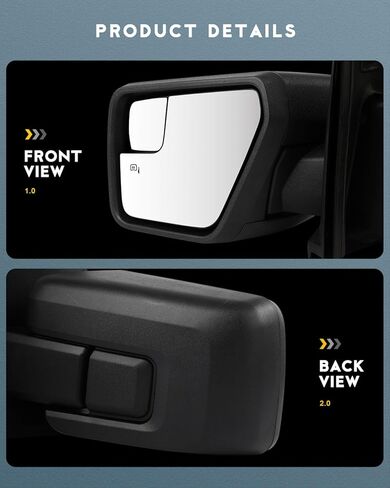 OCPTY Rearview Mirrors Car Towing Mirrors 2004-2015 for Ford for F-150 Pickup Truck With Power Heated Turn Signal Puddle Lamp Pair Mirrors in Saudi Arabia