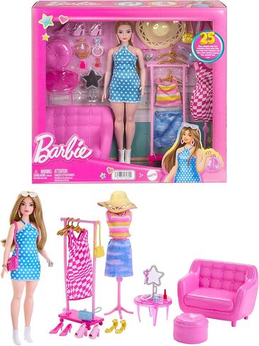 Barbie Stylist and Wardrobe Doll with Fashion Accessories, Toy +3 Years (Mattel HPL78) in Saudi Arabia