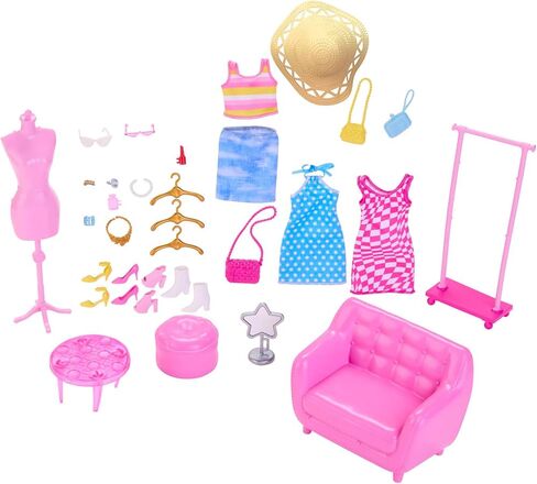 Barbie Stylist and Wardrobe Doll with Fashion Accessories, Toy +3 Years (Mattel HPL78) in Saudi Arabia
