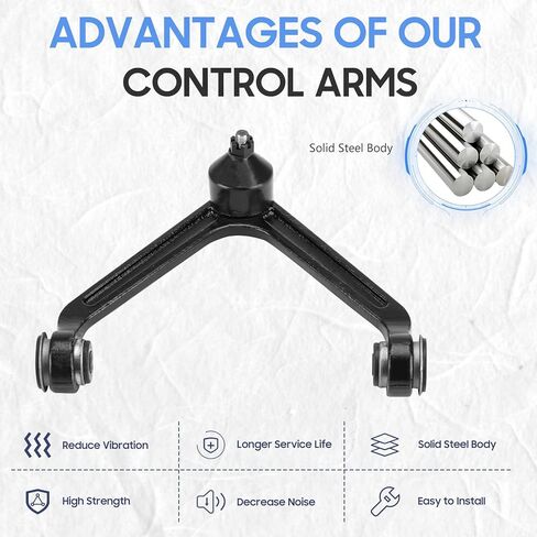 أذرع التحكم العلوية الأمامية 4WD مع مثبت مفاصل كروية/روابط نهاية شريط Sway مجموعة تعليق روابط نهاية قضيب الربط لـ 2002-2005 دودج رام 1500 (8 قطع) in Saudi Arabia