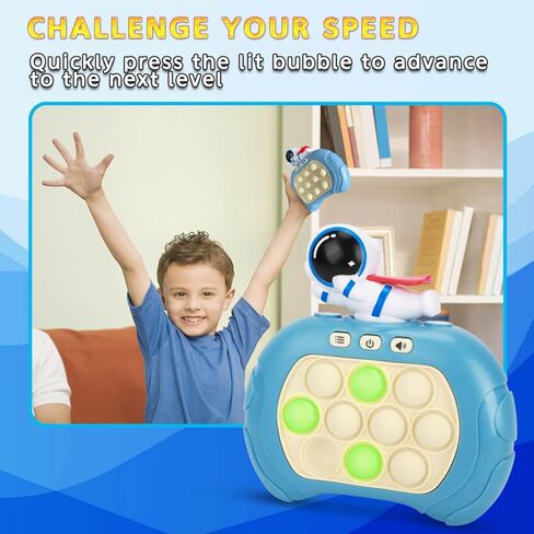 Quick Push Pop Game Fidget Toys, 12 Modes LED Screen Light Up Fast Push Bubble Game, Handheld Speed Pushing Game, Christmas Toys Gifts for 6 7 8 9 10 11 12 Years Old Kids Stocking Stuffers (Unicorn) in Kuwait