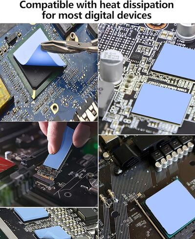 UCEC 30PCS Silicone Thermal Pads GPU, Reusable CPU Thermal Pad GPU Thermal Pads SSD Thermal Pad, Conductive Heatsink 0.5/1.5/ 1mm Thermal Pad for Chip LED IC Heat Conduction, Blue in Kuwait