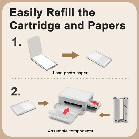 M100/M200 Compatible Ink Cartridges (2-Pack) & 80 Sheets 4x6 Photo Paper Bundle for DHP512/DHP513 Printers in Saudi Arabia