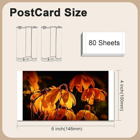 M100/M200 Compatible Ink Cartridges (2-Pack) & 80 Sheets 4x6 Photo Paper Bundle for DHP512/DHP513 Printers in Saudi Arabia