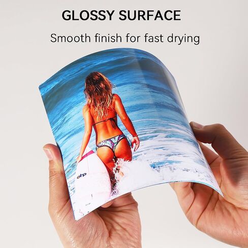 ورق صور لاصق ذاتي مقاس 4 × 6 بوصات ورق لاصق لامع للطابعة النافثة للحبر 100 ورقة 135 جرامًا لكل متر مربع 36Ib حبر صبغ فقط in Kuwait
