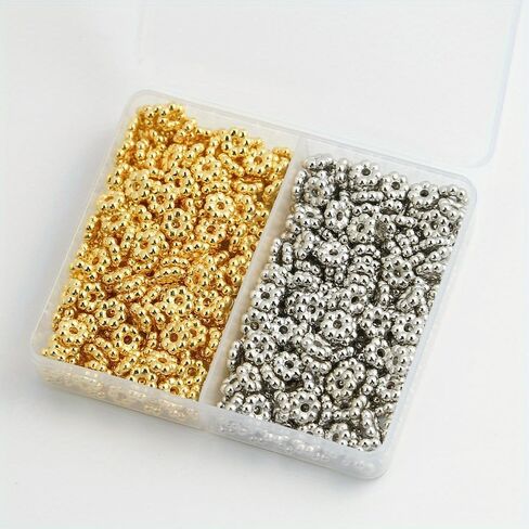 400Pcs/Box 6MM Snowflake Spacer Loose Beads DIY Set Box for Bracelet Necklace Jewelry Making Accessories in Saudi Arabia