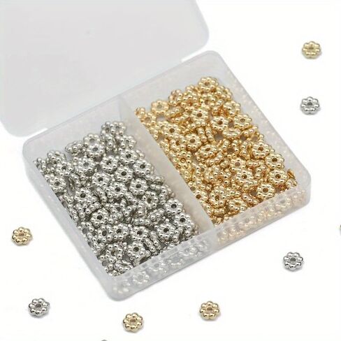 400Pcs/Box 6MM Snowflake Spacer Loose Beads DIY Set Box for Bracelet Necklace Jewelry Making Accessories in Saudi Arabia