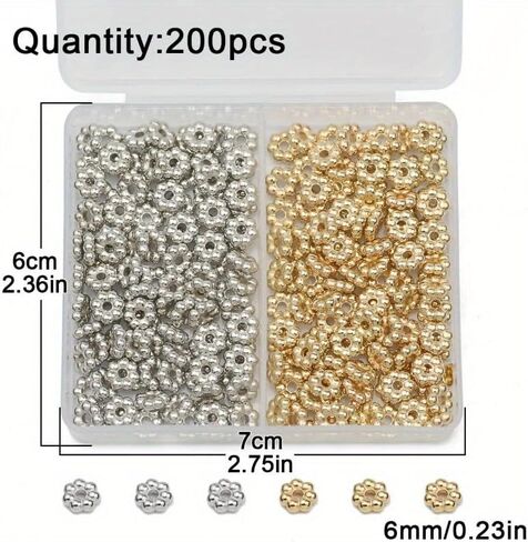 400Pcs/Box 6MM Snowflake Spacer Loose Beads DIY Set Box for Bracelet Necklace Jewelry Making Accessories in Saudi Arabia