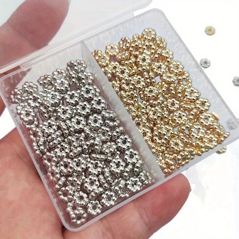 400Pcs/Box 6MM Snowflake Spacer Loose Beads DIY Set Box for Bracelet Necklace Jewelry Making Accessories in Saudi Arabia