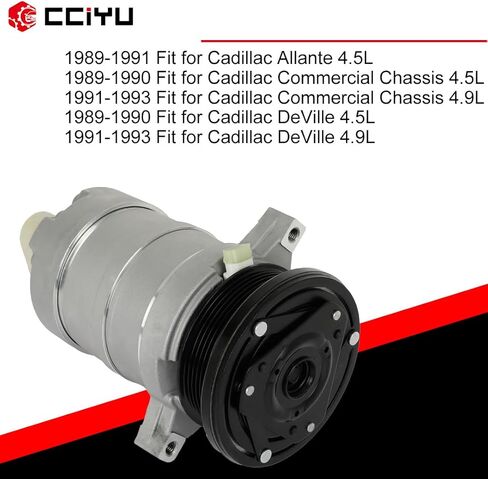 CCIYU A/C Compressor with Clutch A/C Air Compressor for Car 1989-1990 for Cadillac Eldorado 4.5L Air Conditioning Compressor for 58963 in Saudi Arabia