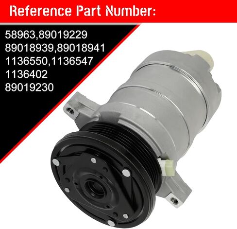 CCIYU A/C Compressor with Clutch A/C Air Compressor for Car 1989-1990 for Cadillac Eldorado 4.5L Air Conditioning Compressor for 58963 in Saudi Arabia