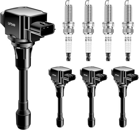 UF549 Ignition Coils 9029 Iridium Spark Plug Set of 4 Pack Compatible with INFINITI FX50 2009-2013,for QX70 2014-2017,for Nissan Altima 2007-2018,for Sentra 2007-2012,for Equator 2009-2012 in Saudi Arabia