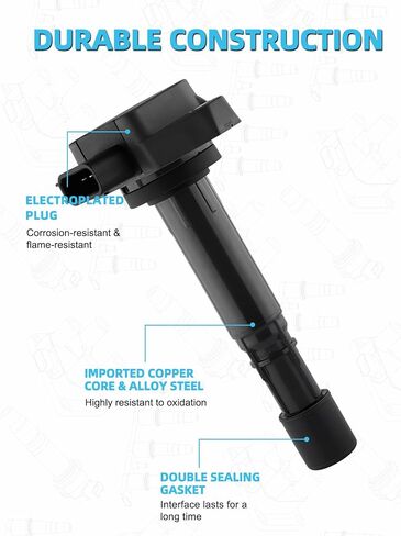 Set Of 6 UF400 Ignition Coil Pack & Iridium Spark Plugs (3.5L 3.7L) 1999-2011 For Acura CL EL MDX RL TL, For Honda Civic Pilot Odyssey Ridgeline, For Saturn Vue, Replace # 5C1013 in Saudi Arabia