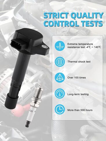Set Of 6 UF400 Ignition Coil Pack & Iridium Spark Plugs (3.5L 3.7L) 1999-2011 For Acura CL EL MDX RL TL, For Honda Civic Pilot Odyssey Ridgeline, For Saturn Vue, Replace # 5C1013 in Saudi Arabia