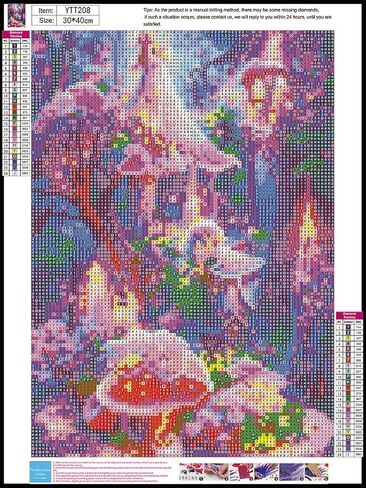 مجموعة الفن الماسي لغابة الفطر السحرية من ديوسيدير، لوحة ماسية دائرية كاملة للبالغين والأطفال، مجموعة حرفية ماسية خيالية ذات مناظر طبيعية خيالية، ديكور فني جداري لغرفة النوم 15.7 × 11.8 بوصة in Kuwait