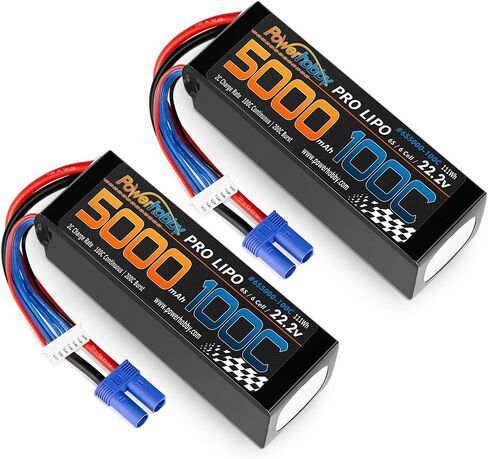 Powerhobby 6s 22.2v 5000mah 100c Lipo Battery w EC5 Plug 6-Cell Soft Case (2 Pack) : Fits : Helicopter Heli Airplane Buggy Truggy Boat in Saudi Arabia