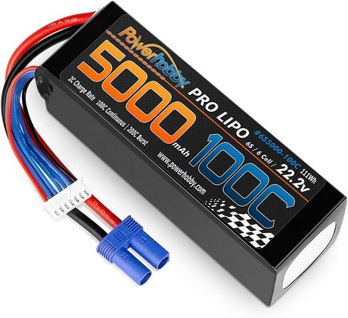 Powerhobby 6s 22.2v 5000mah 100c Lipo Battery w EC5 Plug 6-Cell Soft Case (2 Pack) : Fits : Helicopter Heli Airplane Buggy Truggy Boat in Saudi Arabia