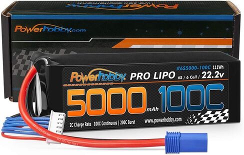 Powerhobby 6s 22.2v 5000mah 100c Lipo Battery w EC5 Plug 6-Cell Case Soft: يناسب: طائرة هليكوبتر Heli Airplane Buggy Truggy Boat in Saudi Arabia