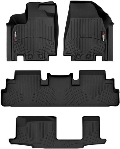 Weathertech Custom Fit FloorLiners for Nissan Pathfinder, QX60, Full Set (441698-1-2-4), Black in Saudi Arabia