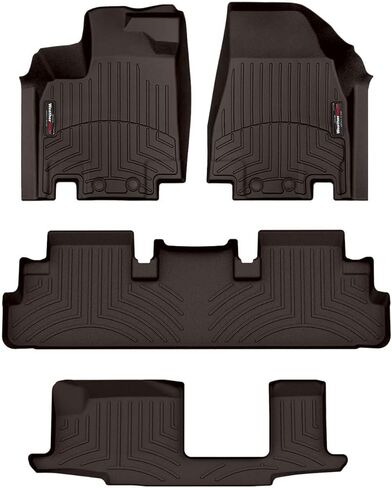 Weathertech Custom Fit FloorLiners for Nissan Pathfinder, QX60, Full Set (441698-1-2-4), Black in Saudi Arabia