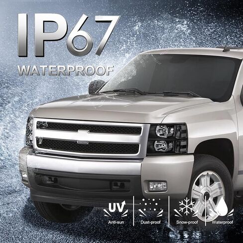 MOSTPLUS Headlight Assembly Compatible with 2007-2013 Chevy Chevrolet Silverado 1500 2500 3500 Front Lamp with Black Housing/Clear Lens/Clear Reflector in Saudi Arabia